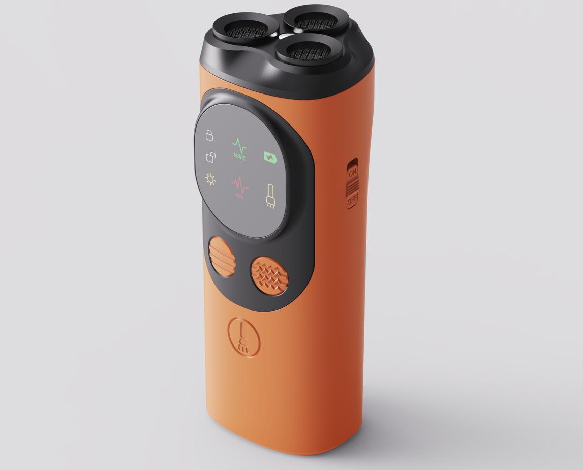 

Three-Head Ultrasonic Dog Bark Stopper & Training Device with Light 14.8 x 10 x 5.4 CM