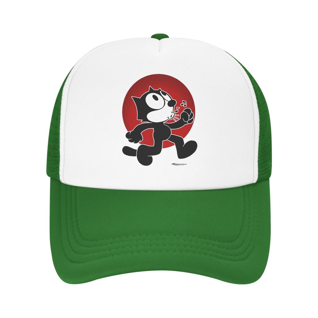 S Funny Felixed The Cat Trucker Caps Unisex Hat Sun Hats Sports Cap Adjustable Polyester Mesh Baseball Cap Summer