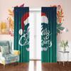 2 pieces - Santa's hat Christmas Print curtain - Polyester material - suitable for bedroom, living room, study
