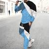 Men Retro Mosaic Hexagon Marble Texture Print Long Sleeve Sweatshirt Jogger Pants Two Piece Suit