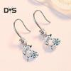 1 Pair Korean Style Hook Earrings Dolphin Design Shiny Rhinestones Drop Earrings Women Mid-length Earrings