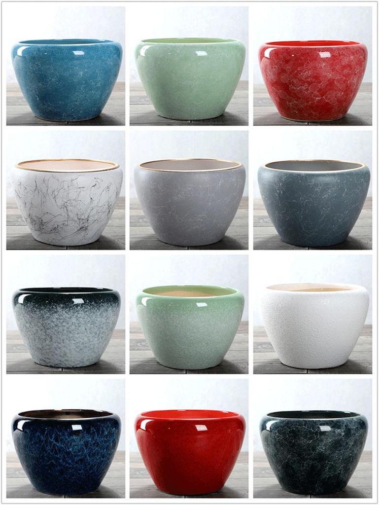 Nordic Style Extra-Large Ceramic Flower Pot for Indoor/Outdoor Use - Ideal for Money Tree, Pothos, and Creative Bonsai.