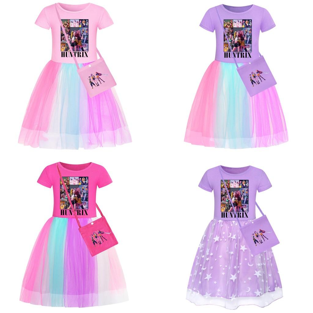 Kpop Hunters Demon Costumes Short Sleeve Star Pattern Children Casual Party