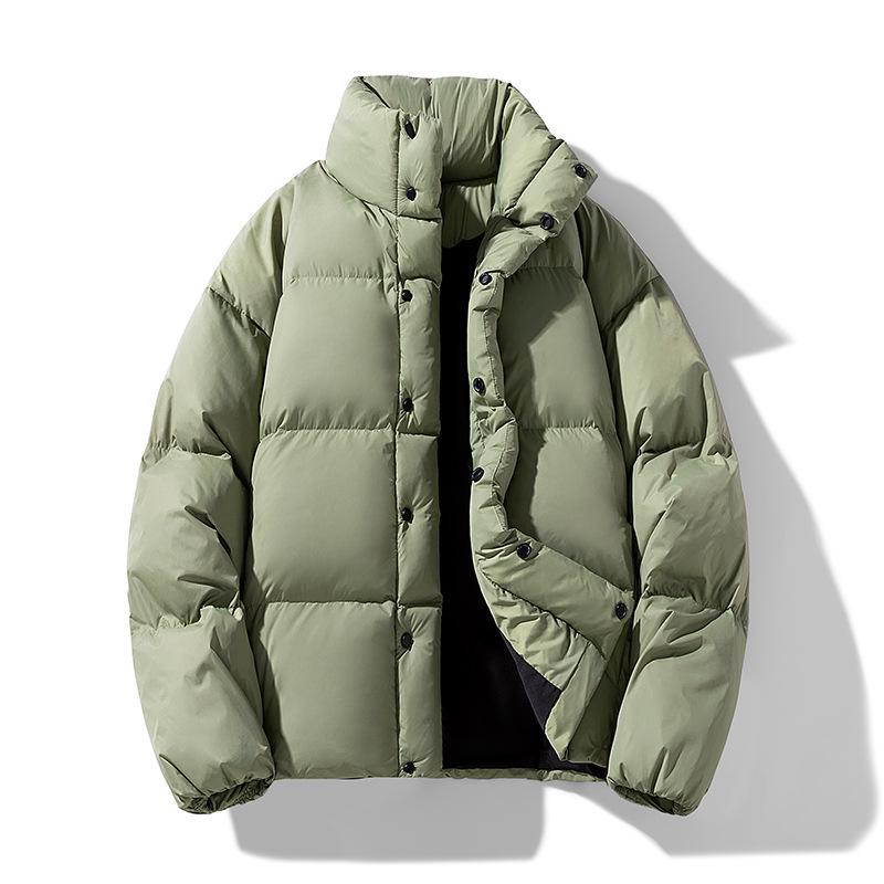 

Light Luxury Stand Collar Down Jacket - Warm White Duck Down, Windproof, Casual, High Street Style. S