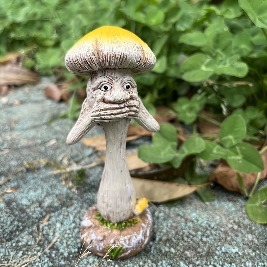 Mushroom Decor Funny Resin Art Quirky Zen Ornaments Creative Home Accents See No Evil/Hear No Evil/Speak No Evil