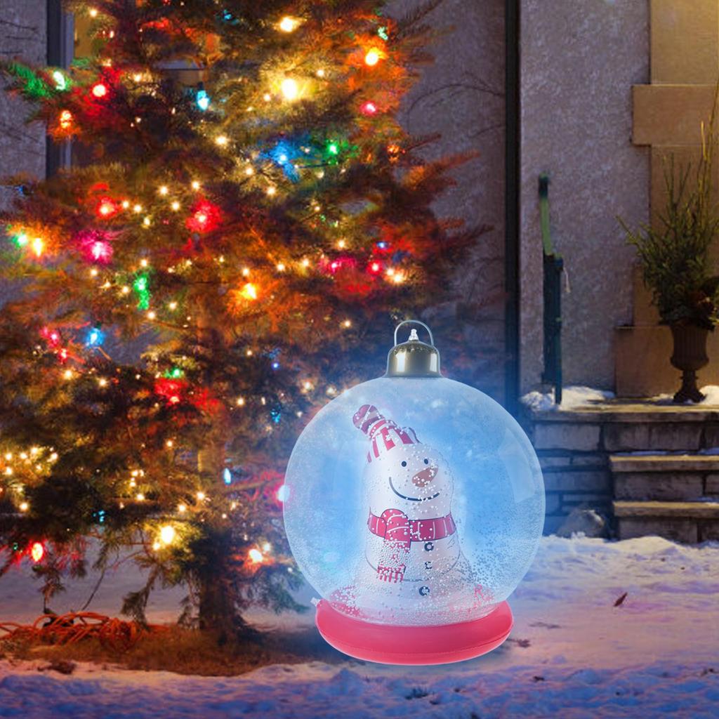 Inflatable Christmas Ornaments Inflatable Balls Decorations Snowman Inside Light Up Holiday Ornaments For Outdoor Yard Garden