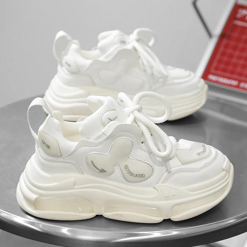 Robustní pánské tenisky značkové běžecké boty módní ležérní mikrovláknová kůže prodyšné zvýšení výšky plochá platforma sportovní obuv