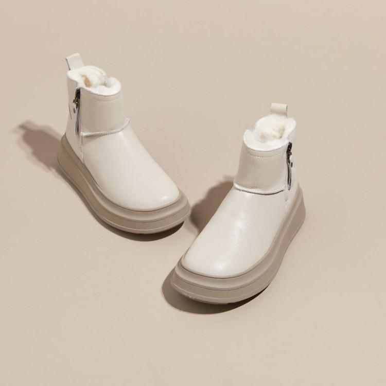 Medium tube snow boots women's fleece thickened non-slip short boots women's winter new cold-resistant warm cotton shoes women