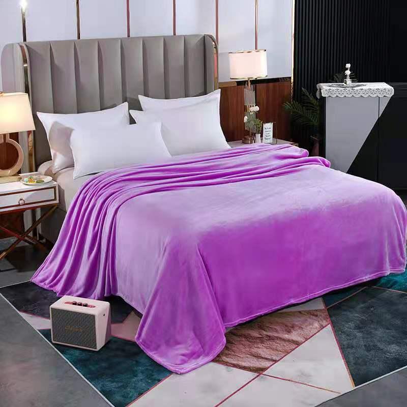 Solid Color Flannel Coral Fleece Blanket - Suitable for Air Conditioning, Naps, Gifts, Sofa Throws.