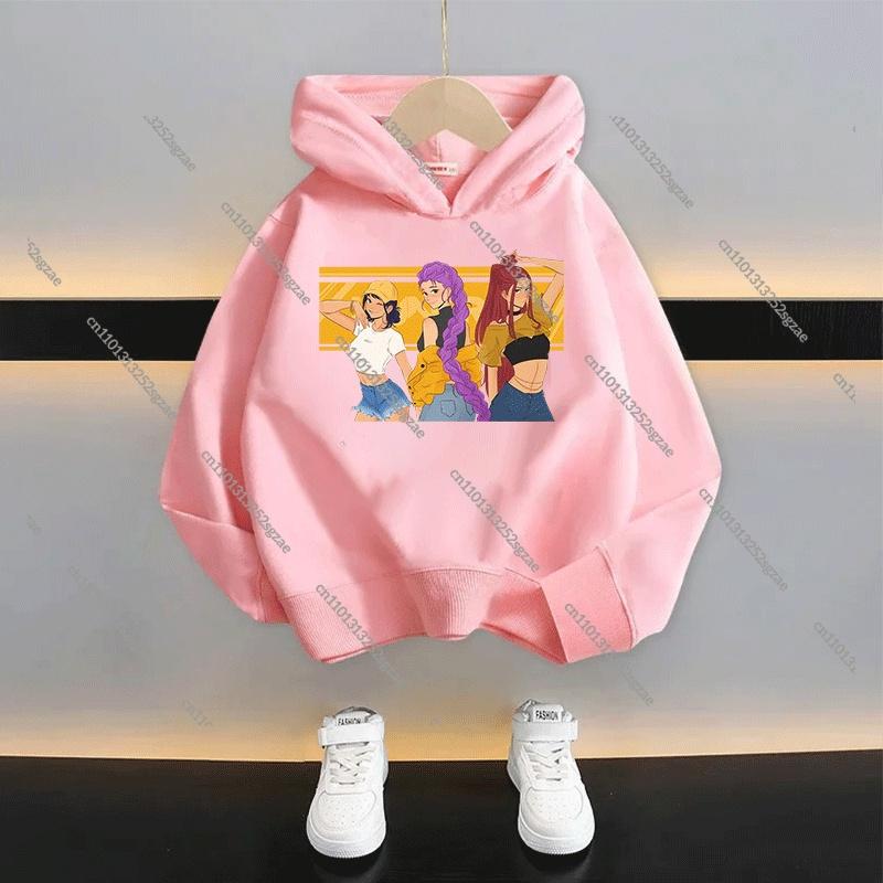 KPop Lovci démonů Dětská kreslená mikina s kapucí 2025: Stylový unisex pulovr pro kluky a holky, ležérní mikina v novém stylu