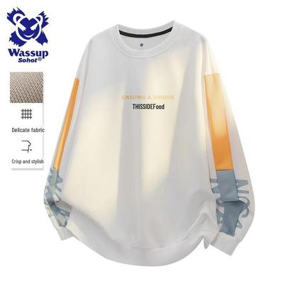 Wassup Sohot Men's Casual Long Sleeve Round Neck Sweatshirt