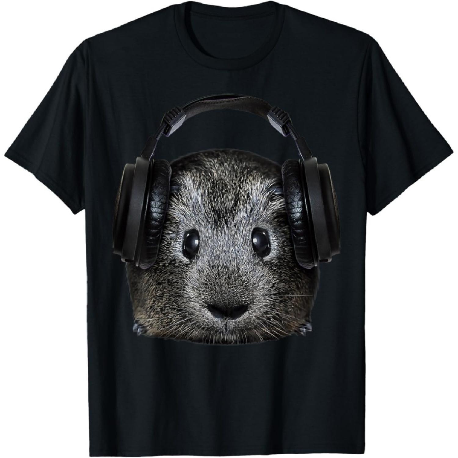 DJ Guinea Pig Music Festival Lover Gift Animal Pet Cavy T-Shirt S