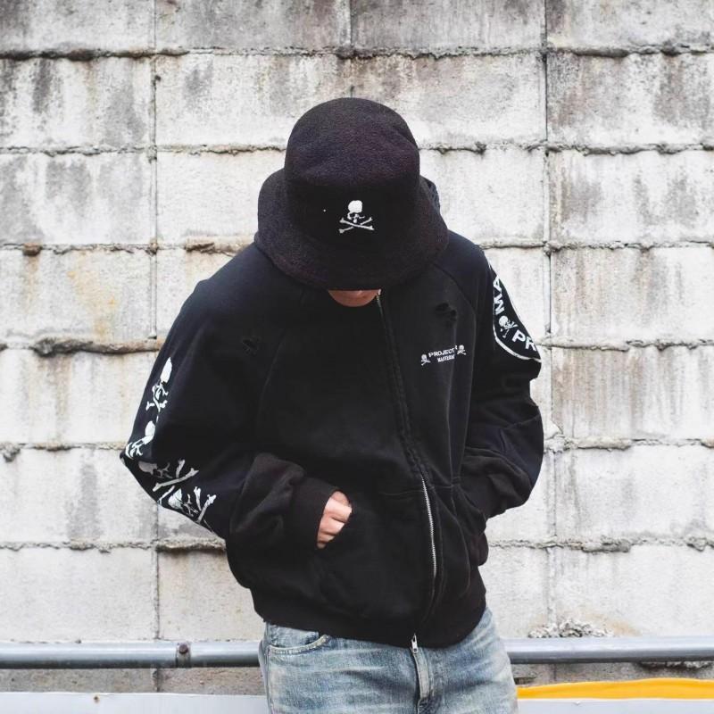 Oversized Hoodie voor Heren met Schedelprint Verweerde Gewassen Look 2025 Casual Lange Mouw