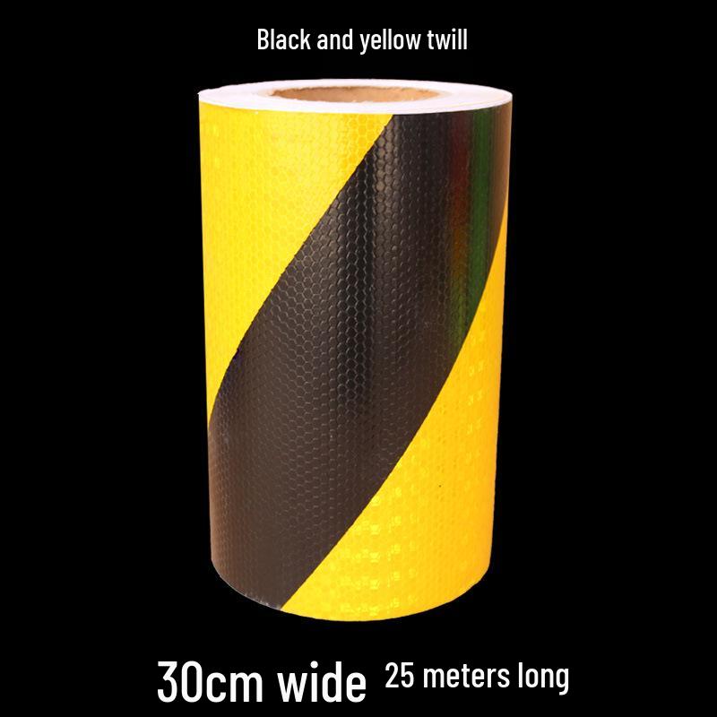5cm Black Yellow Reflective Honeycomb Arrow Warning Tape Car Sticker