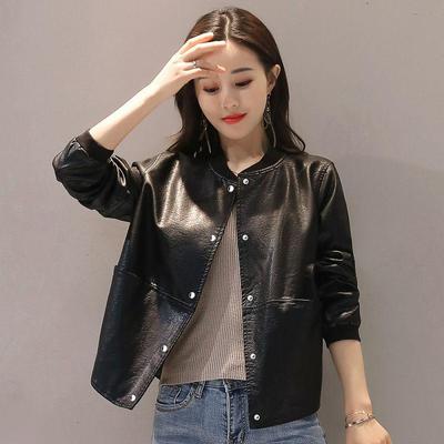 Fashion Short Leather Jacket Women's Autumn and Winter Loose Casual Coat