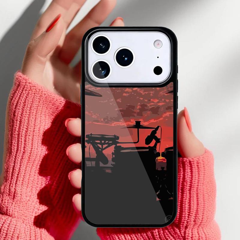 Musical Instrument Drum soft Phone Case for iPhone 17 Air 16e 15 14 13 Pro Max Back Cover for 12 11 Pro Coque