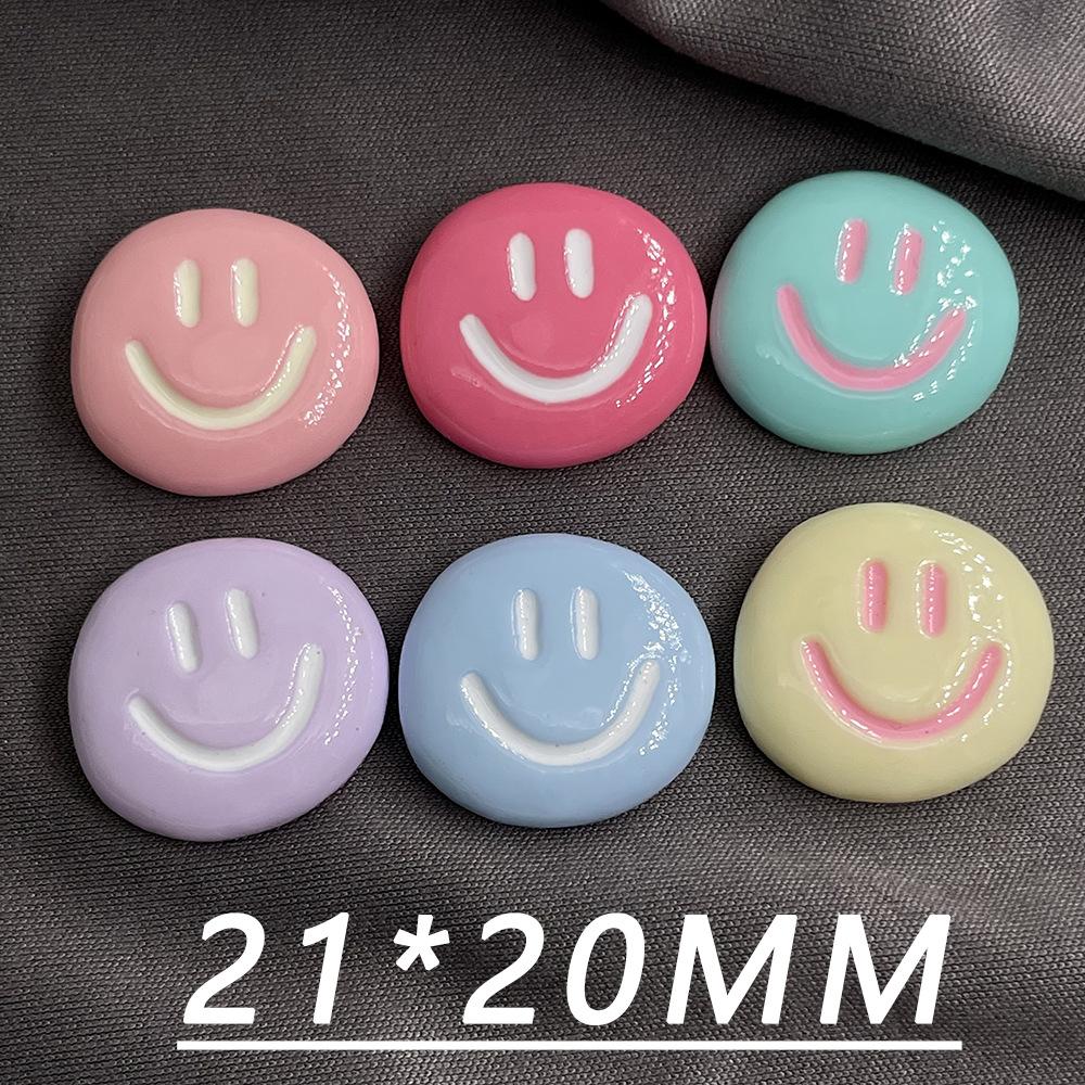 10pcs Kawaii Smile Face Flat Back Resin Charms DIY Earring Hairpin Clothing Jewelry Accessories Phone Case Water Cup Decor Patch