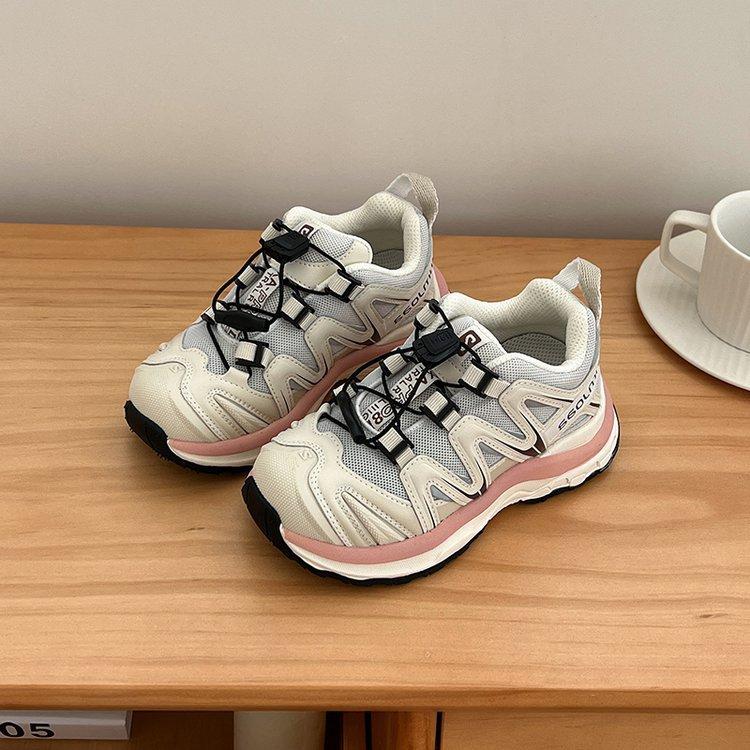 

Children s sports shoes 2025 spring and summer new boys dad shoes casual girls shoes older children s breathable women s treasure mesh 36 yards inner length 23cm розовый