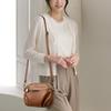 Lychee Pattern Soft Leather Messenger Bag Female