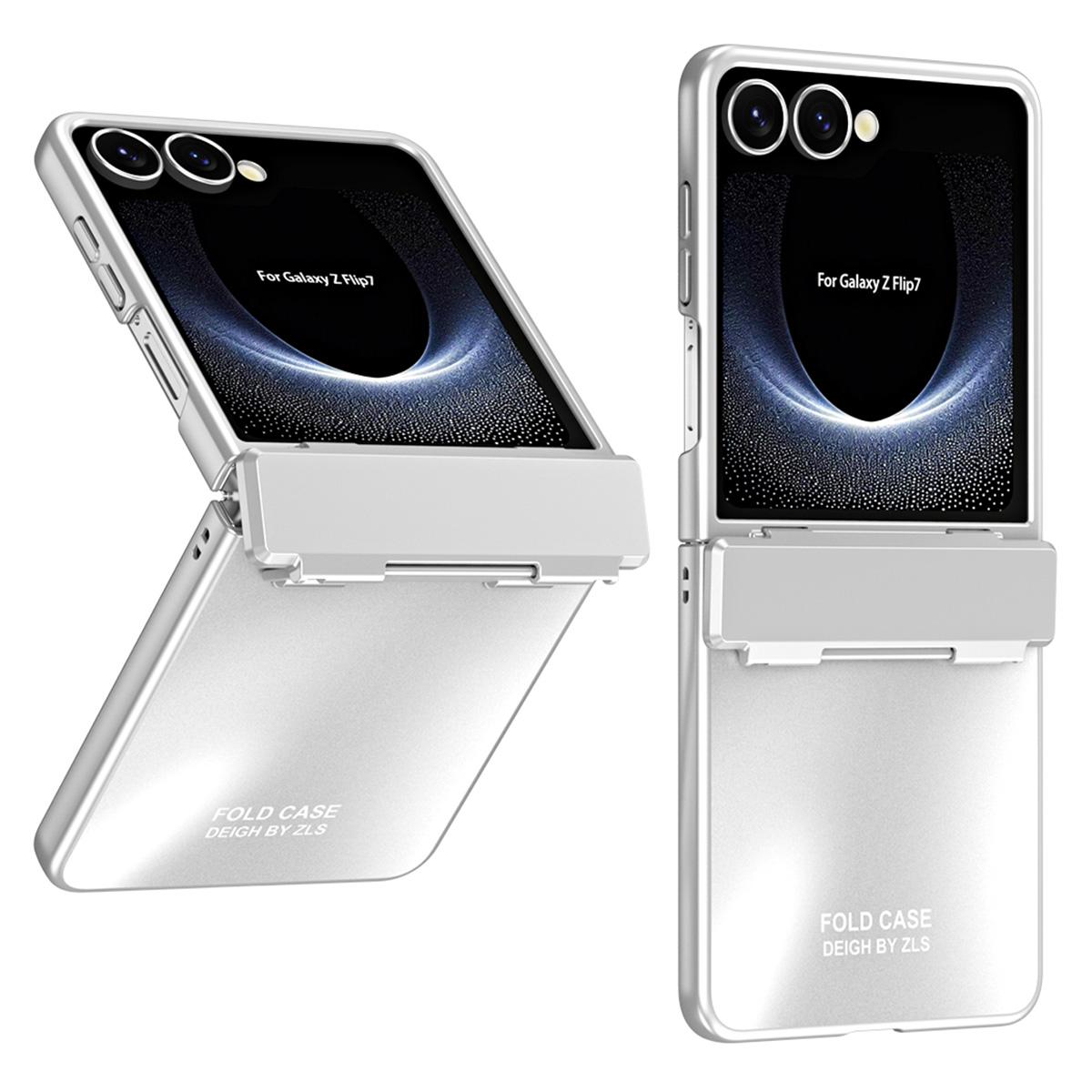 

For Samsung Galaxy Z Flip7 5G Case Electroplating Hard PC Protective Phone Cover Silver