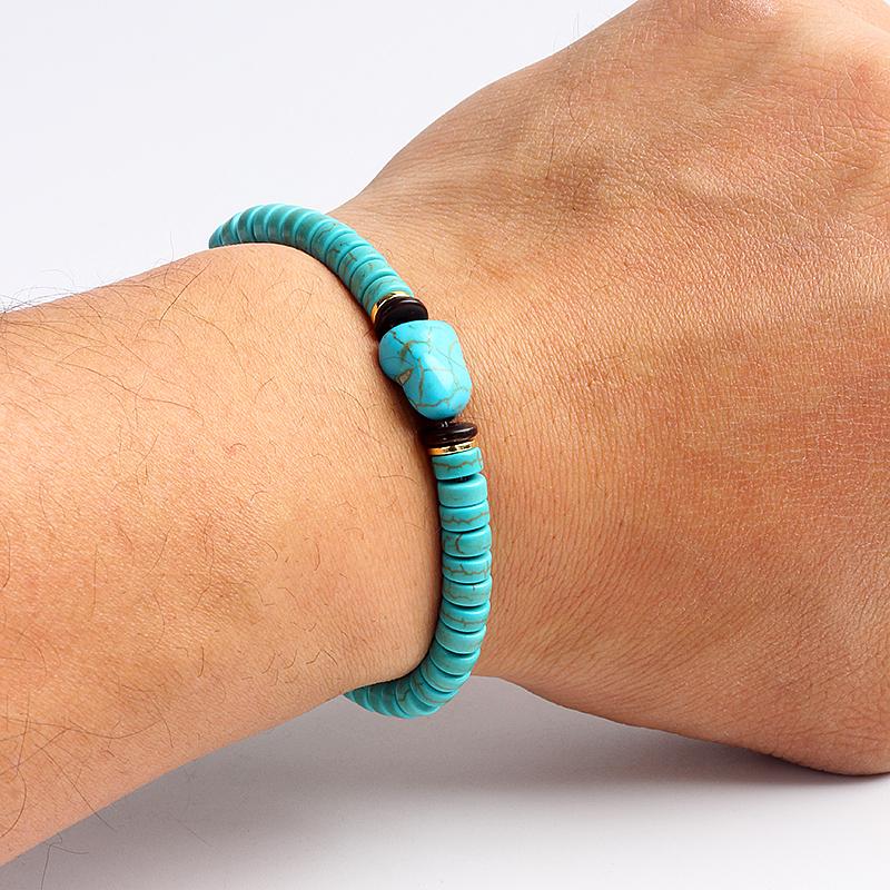 Bohemian Turquoises Beads Bracelets for Women Reiki Nature Stone Cube Cylinder Irregular Bracelets Healing Healthcare Jewelry