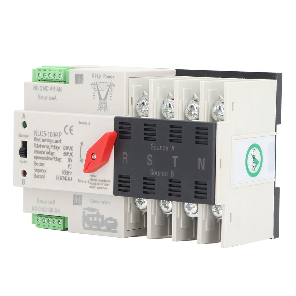 AC220V  Power Automatic Transfer Switch 4P Millisecond Switching Generator Changeover Switch ATS