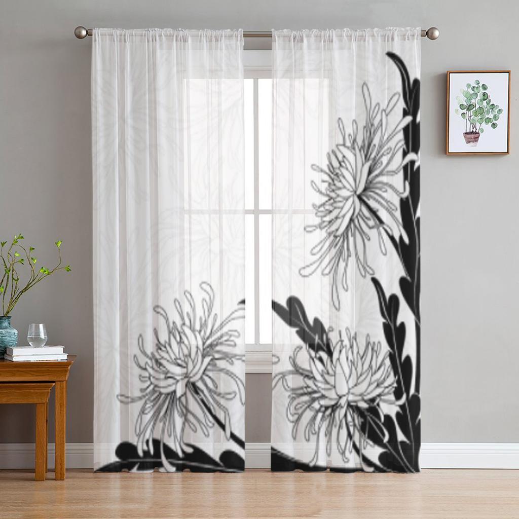 Zasłony tiulowe gałązki ważki wzór chłopcy i dziewczęta sypialnia przezroczysta wisząca zasłona salon kuchnia zasłona z gazy