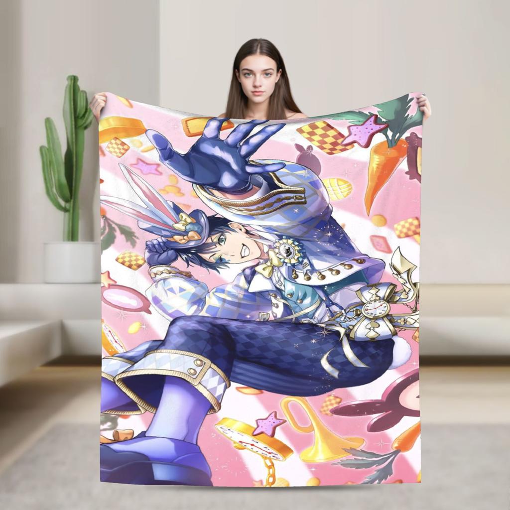 Twisted-Wonderland Blanket Malleus Draconia Cartoon Game Flannel Awesome Warm Throw Blankets for Home Restaurant Spring Autumn