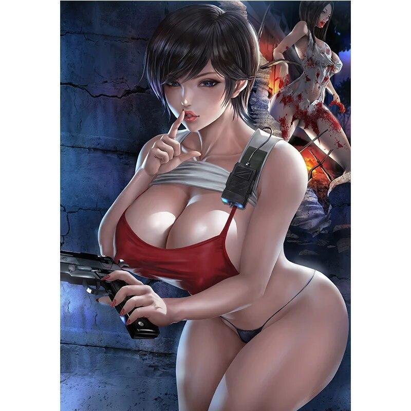 Affiches d'art de fille de guerrier nue imprimée en 3D, peinture sur toile d'art mural HD, décoration de maison, tableau mural suspendu