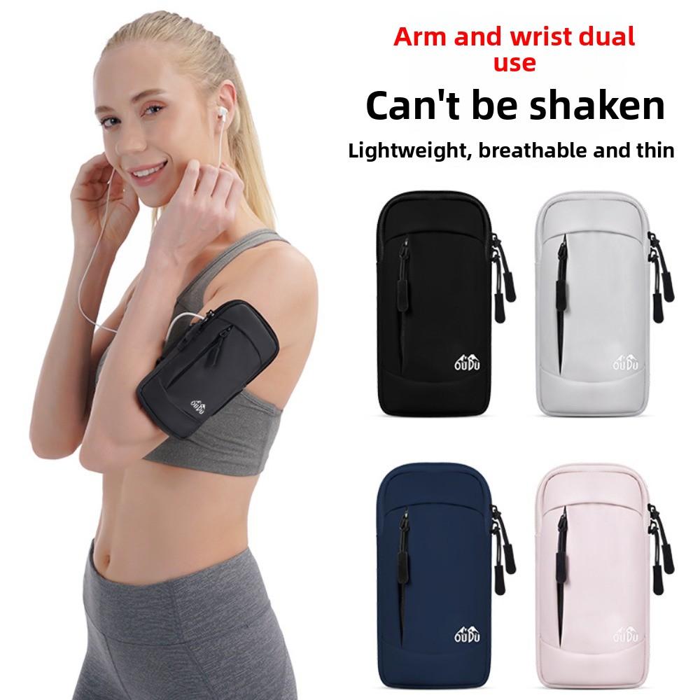

Large Capacity Running Phone Arm Bag Shoulder Belt Armband Sports Phone Bag Gym Yoga Cycling grey style 1