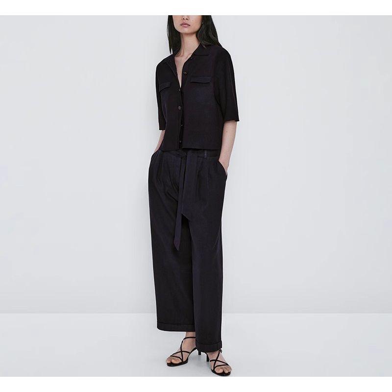 MD Spring New Arrival Women's Lapel Loose Contrast Color Trim Retro Debutante Style Knitting Outwear Cardigan 5663601