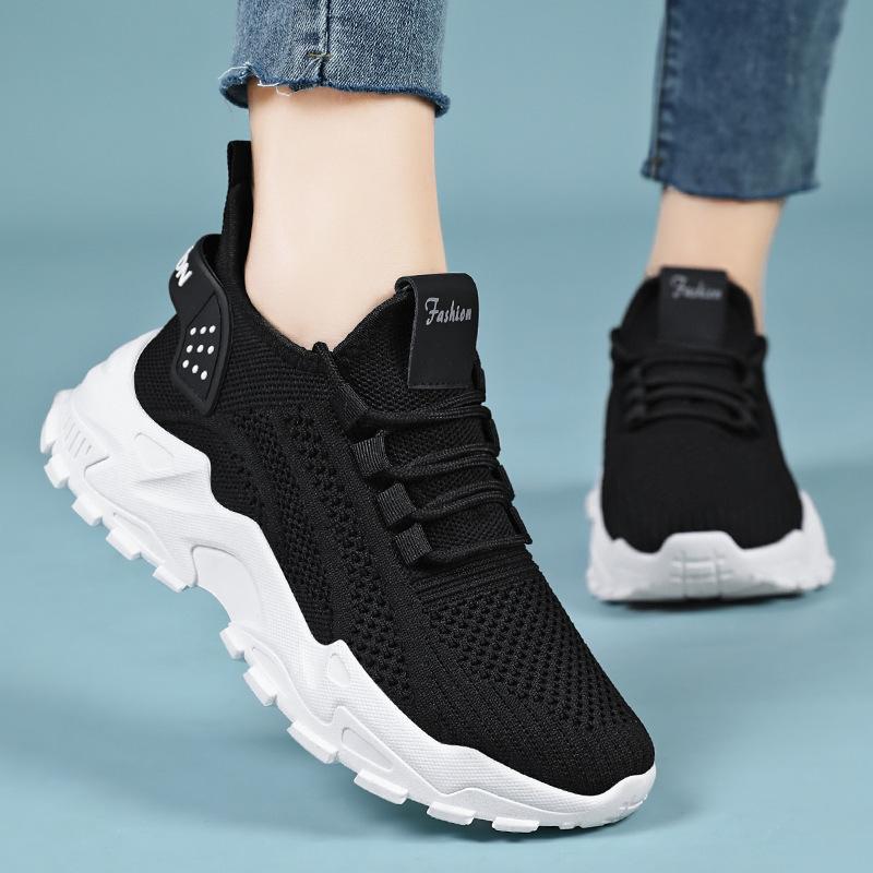 Spring and Summer Women's Shoes Mesh Surface Breathable Thick Sole Sneakers