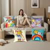 R-Rainbows Cute B-Brite Pillow Case Plush Fabric Soft Double Sided Print Sofa Cushion Cover Throw Pillow Covers