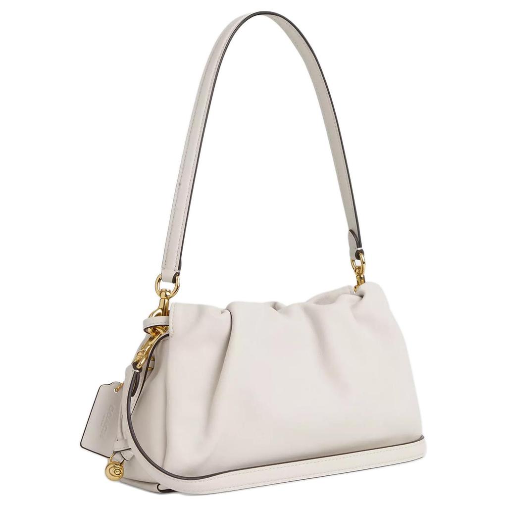 Coach Faye 26 Logo Kordelzug Magnetverschluss Leder Wolken Tasche Damen Handtaschen Kreideweiß CV529-IMCHK