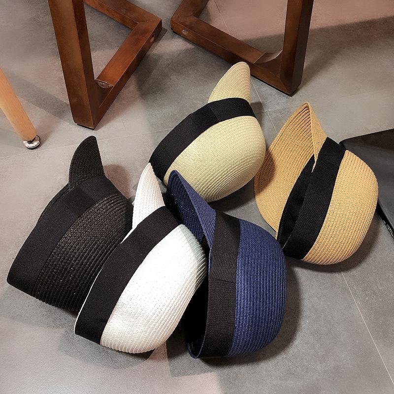 Summer Straw Hats For Women Panama Equestrian Hat Outdoor Casual Beach Sun Caps Female Breathable Travel Visor Baseball Cap