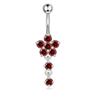 Navel Ring Western Style Red Zircon Studded Sexy Minimalist 1Pcs Body Piercing Jewelry for Beach Party Daily Wear