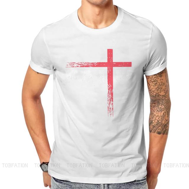 Christian Faith Cross Essential Tričko Vintage Graphic Pánské oblečení Topy Bavlněné tričko s výstřihem