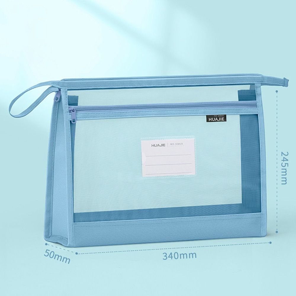 

Прозора сітчаста сумка на блискавці, велика ємність для зберігання даних, шкільне канцелярське приладдя Color 2