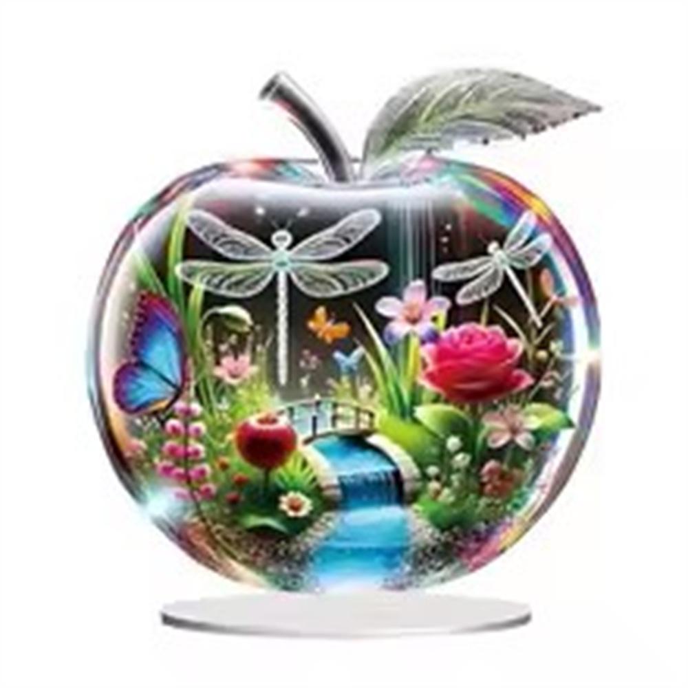 

Valentine Acrylic Table Ornaments Apple Shape Pattern Decor Shelf Ornament for Home