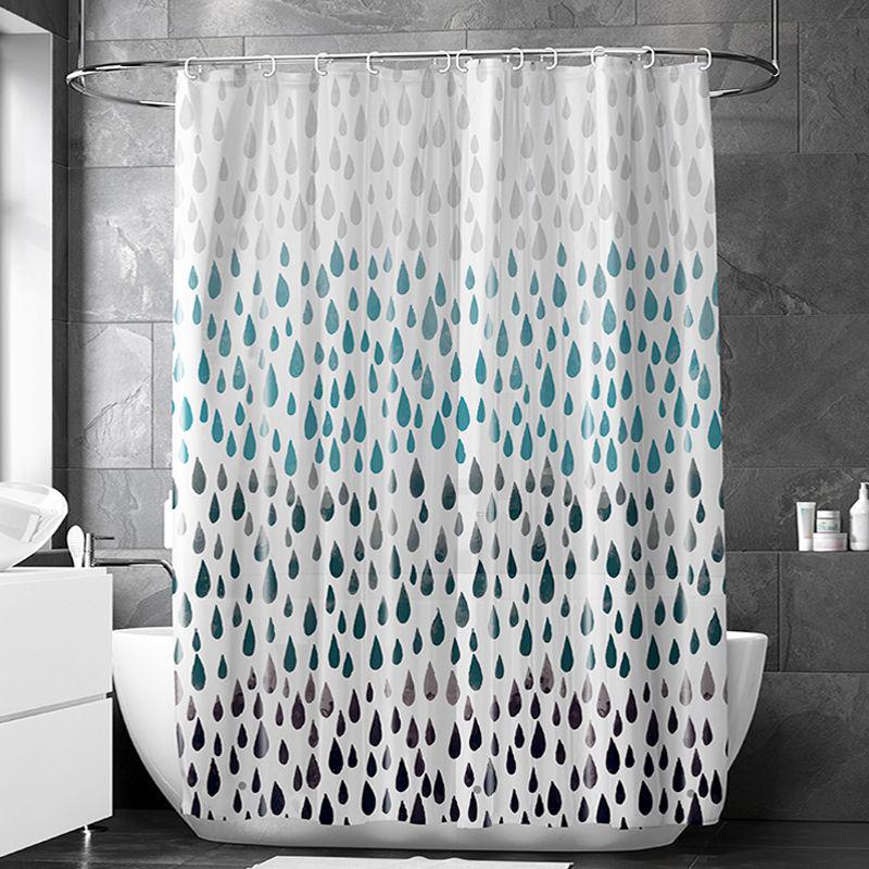 Waterproof Marble Print PEVA Shower Curtain - Moisture-Proof, Thickened Bathroom Partition