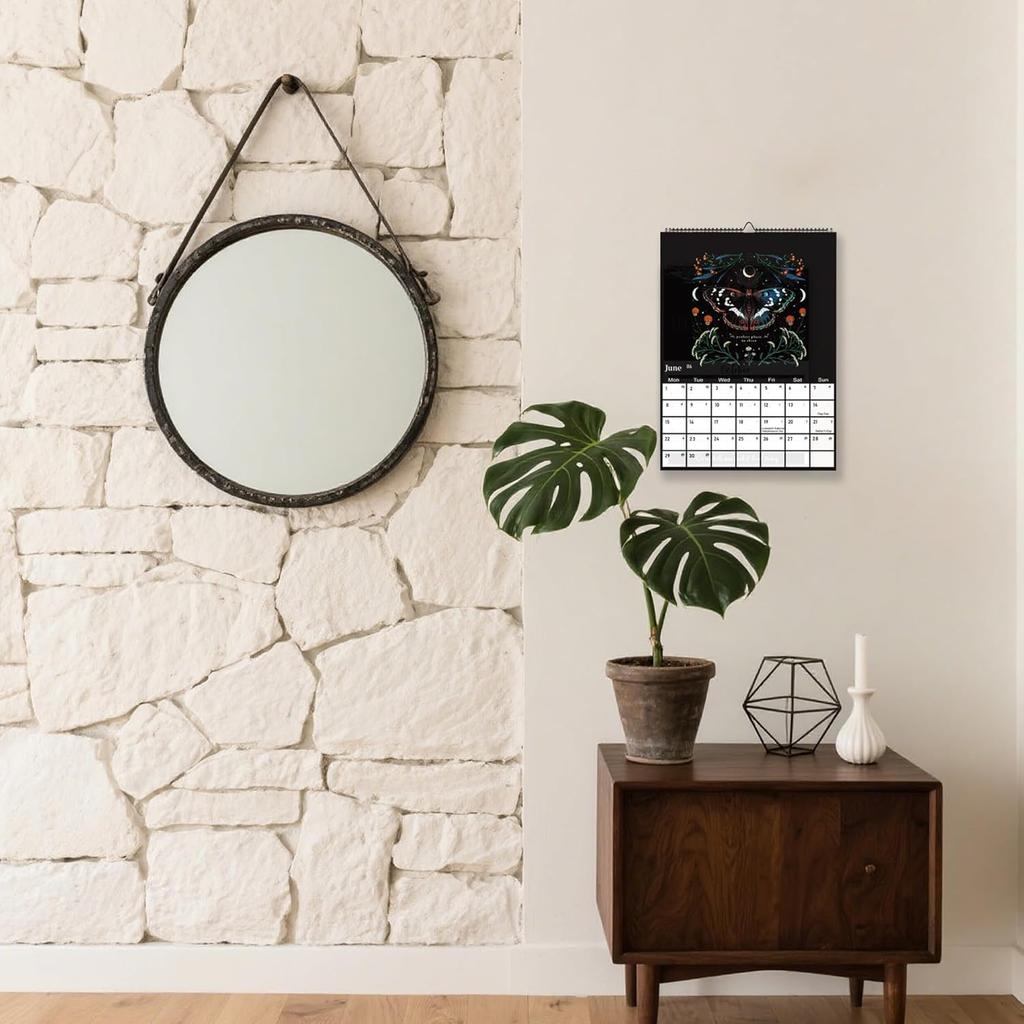 2026 Dark Forest Calendar, Lunar Calendar Colorful Waterink Wall Calendars Wheel Gifts With 12 Original Illustrations for Home and Office Decoration