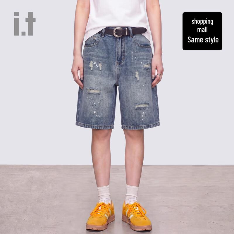 CHOCOOLATE i.t Unisex Distressed Graffiti Denim Shorts 28