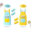 New Cartoon Kids Apron Arm Sleeve Hat Children's Bib Chef Cap Waterproof Chef's Uniform Baking