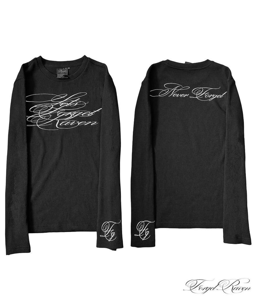 Dark Retro Gothic Y2K Long-Sleeve T-Shirt with High Street Print