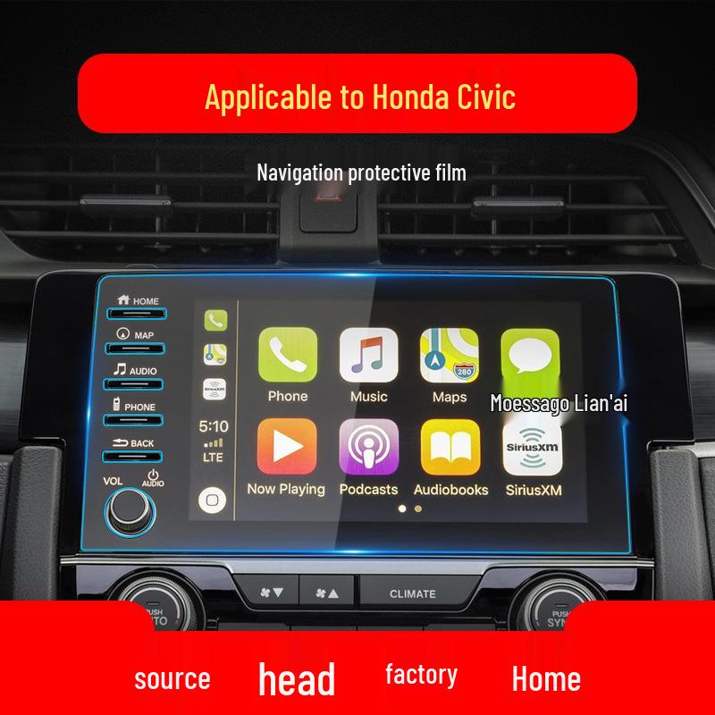 Tempered Glass Screen Protector for 25 Honda Civic Models' Center Console Navigation
