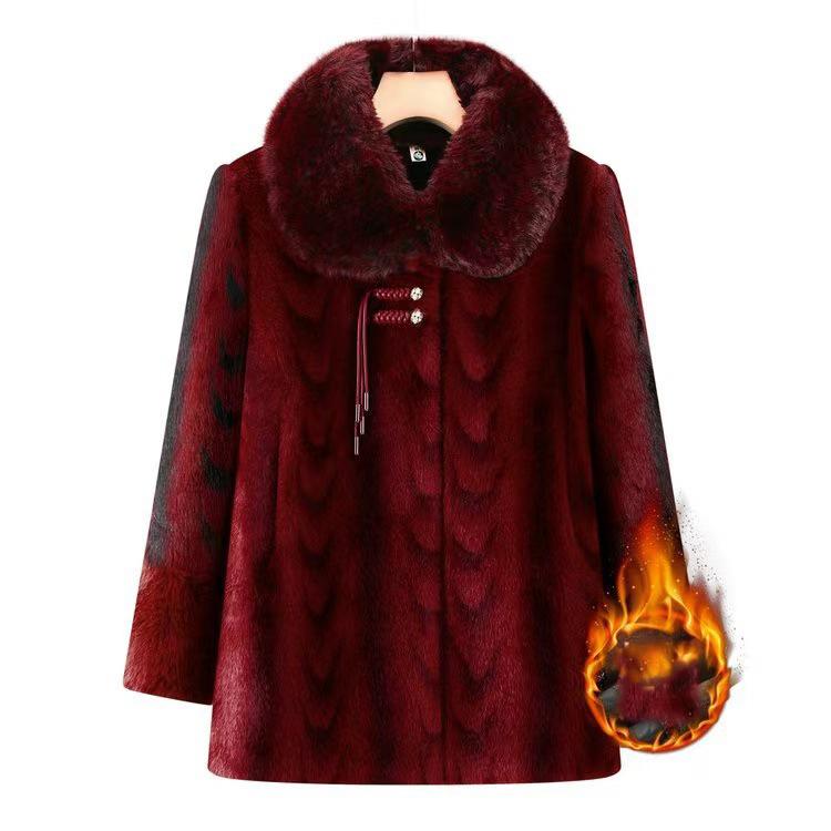 Leisure Loose Faux Fur Outcoat Korean Ladies Plush Coat Spring Autumn Women Long Sleeves Fur Jacket