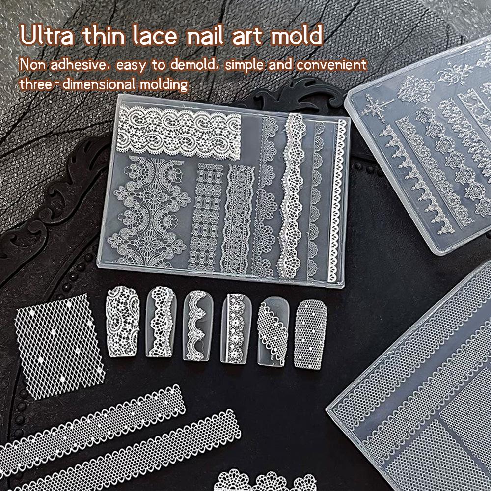 French Lace Silicone Mold for Nail Art - DIY Manicure Decoration Tool