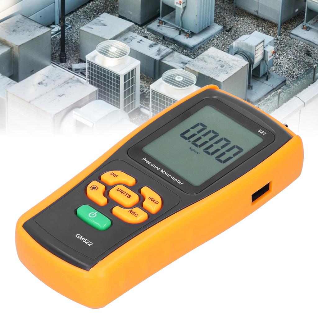 GM522 Air Pressure Meter Portable Manometer Digital Differential Pressure Gauge Testing Tool