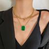 Jewelry Wind Line Cold Wind Stacked Chain Simulation Emerald Set
