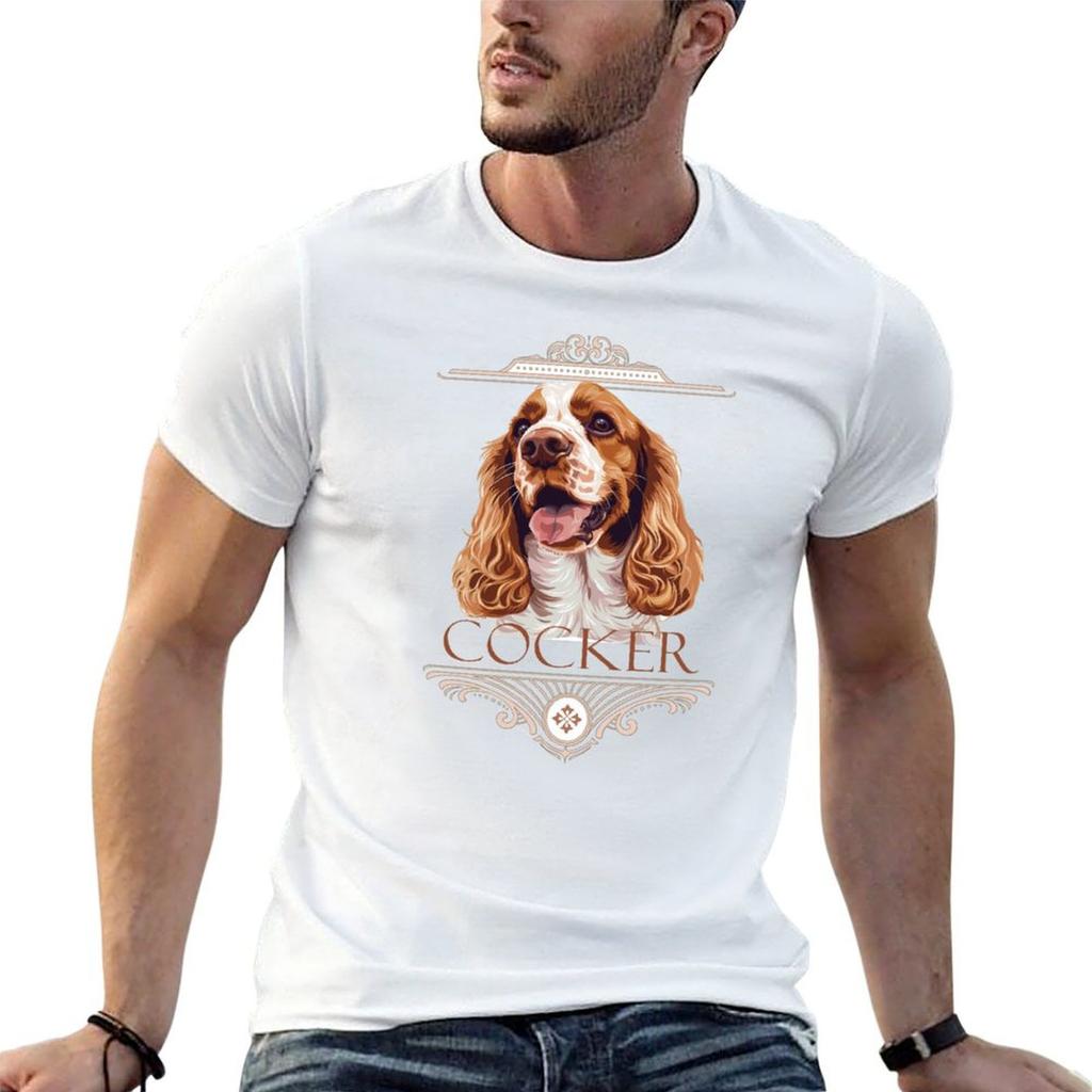 Cocker Spaniel Red And White Classic Design Tshirt Funny T Shirts Cotton Unisex T Shirts For Unisex Tshirt